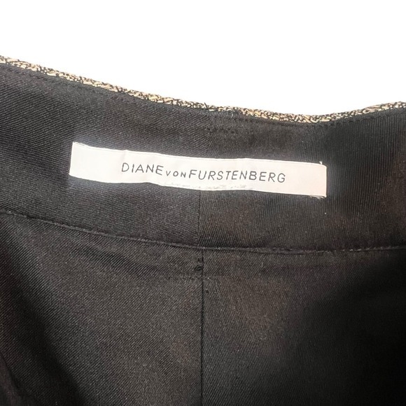Diane Von Furstenberg Tweed Dress Pants Womens Brown Straight Leg‎ Career Work - Picture 6 of 12